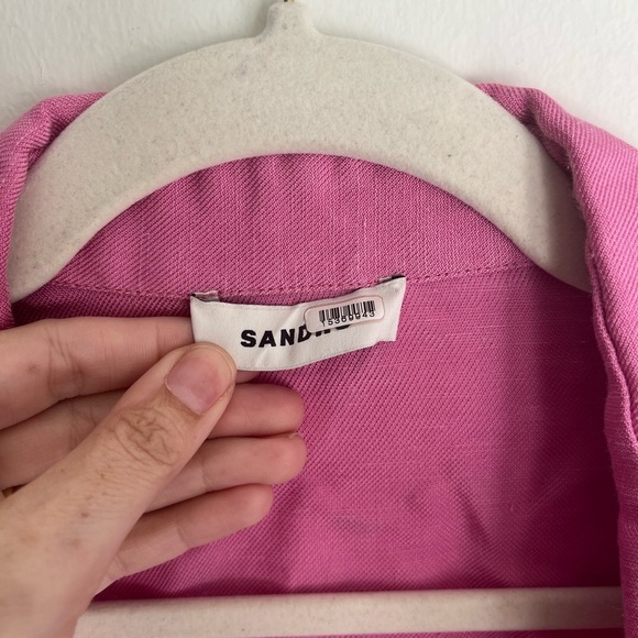 SANDRO Elvira Linen Shirt Dress Size 36 - Picture 5 of 12